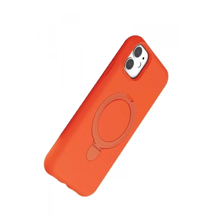 Mey İthalat®   iPhone 11 Regal Magsafe Standlı Kapak - Turuncu