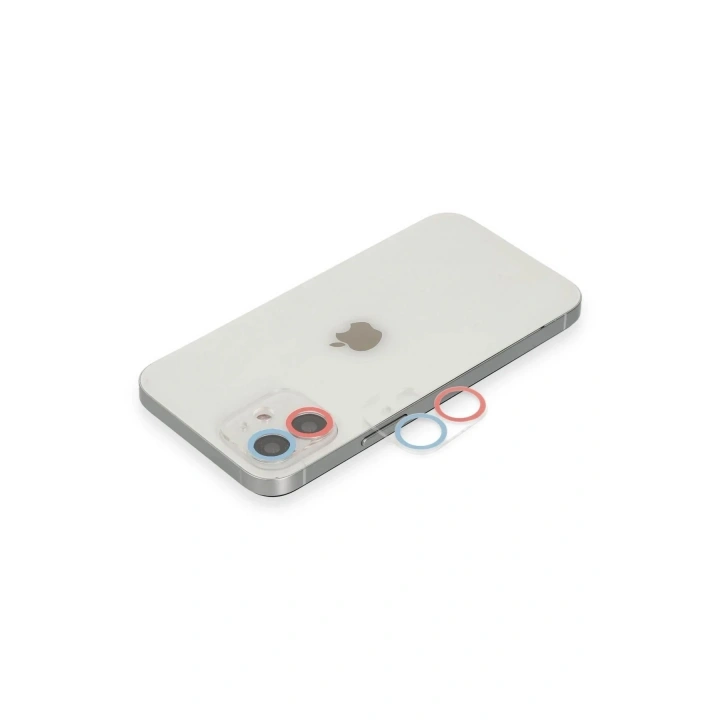 Mey İthalat®  iPhone 11 Renkli Kamera Lens Koruma Cam - Pembe-Mavi