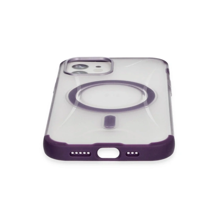 Mey İthalat®  iPhone 12 Hilton Magsafe Kapak - Derin Mor