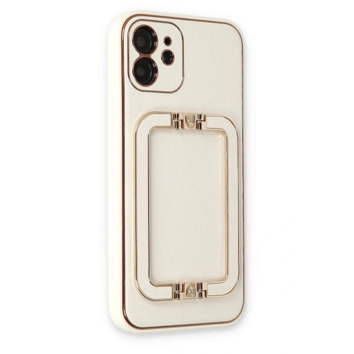 Mey İthalat®  iPhone 12 Kılıf Coco Elit Kapak - Beyaz