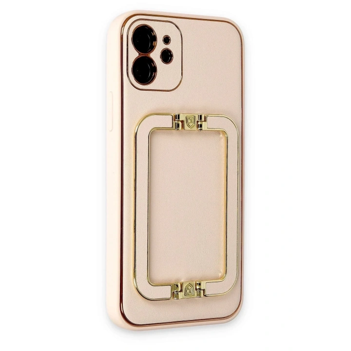Mey İthalat®  iPhone 12 Kılıf Coco Elit Kapak - Gold