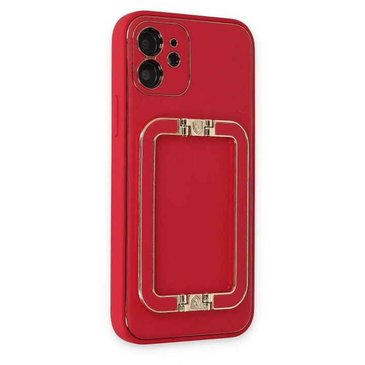 Mey İthalat®  iPhone 12 Kılıf Coco Elit Kapak - Kırmızı