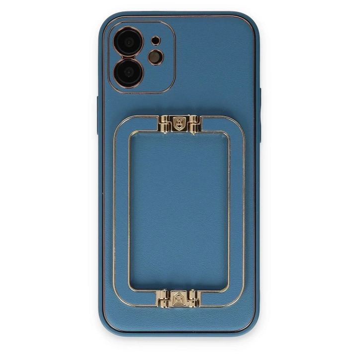 Mey İthalat®  iPhone 12 Kılıf Coco Elit Kapak - Mavi