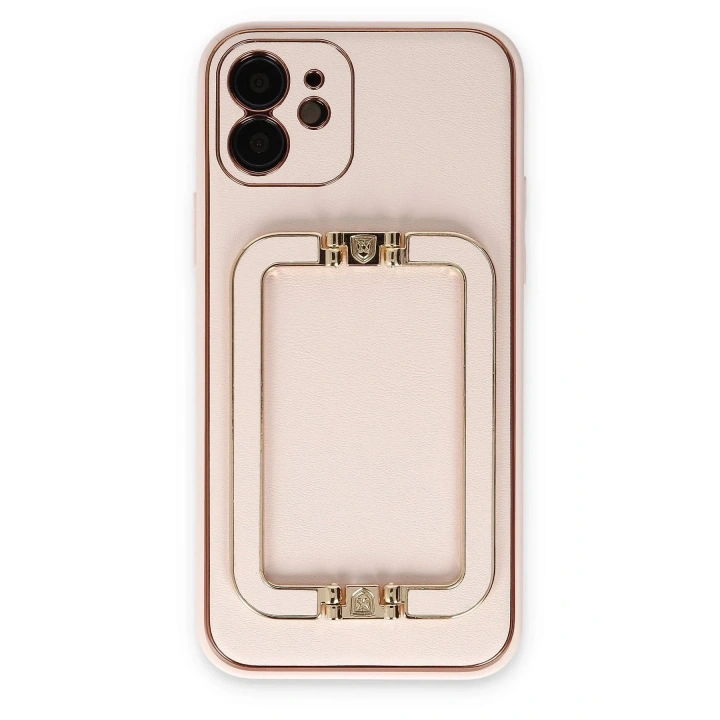 Mey İthalat®  iPhone 12 Kılıf Coco Elit Kapak - Pudra
