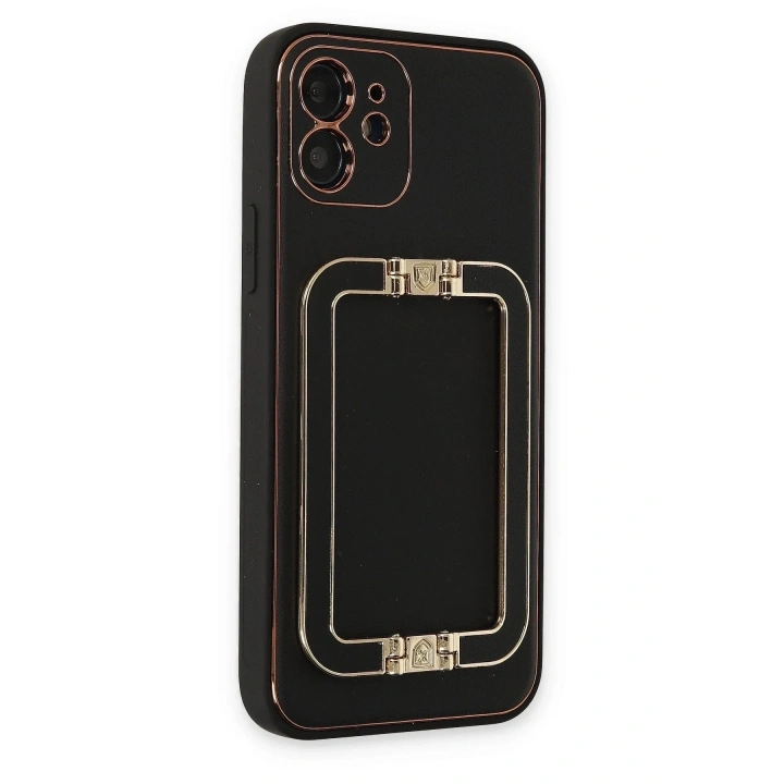 Mey İthalat®  iPhone 12 Kılıf Coco Elit Kapak - Siyah