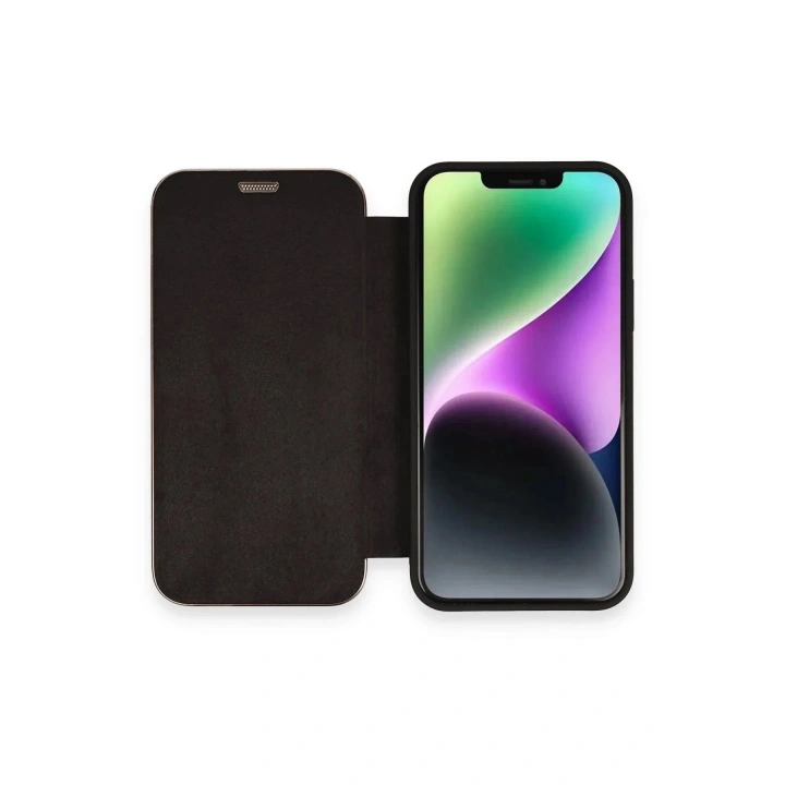Mey İthalat®  iPhone 12 Kılıf Dolpin Kapaklı - Siyah