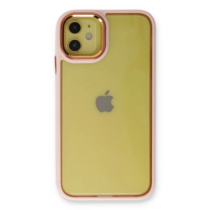 Mey İthalat®  iPhone 12 Kılıf Dora Kapak - Pudra