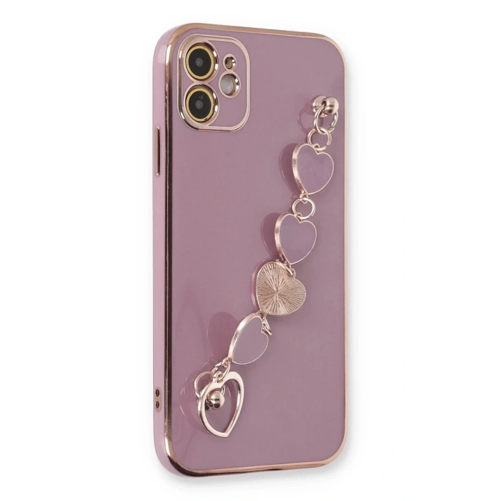 Mey İthalat®  iPhone 12 Kılıf Esila Silikon - Mor