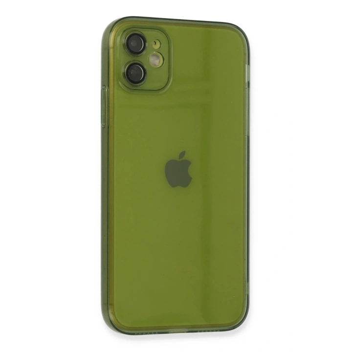 Mey İthalat®  iPhone 12 Kılıf Fly Lens Silikon - Yeşil