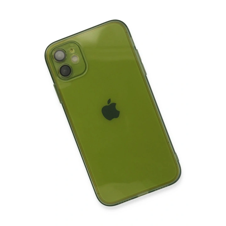 Mey İthalat®  iPhone 12 Kılıf Fly Lens Silikon - Yeşil