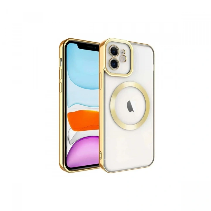 Mey İthalat®  iPhone 12 Kılıf Kross Magneticsafe Kapak - Gold