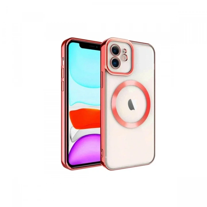 Mey İthalat®  iPhone 12 Kılıf Kross Magneticsafe Kapak - Kırmızı