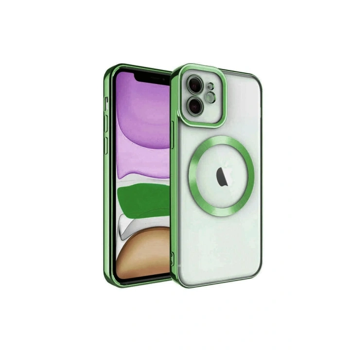 Mey İthalat®  iPhone 12 Kılıf Kross Magneticsafe Kapak - Koyu Yeşil