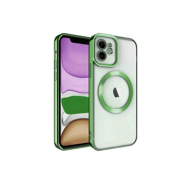 Mey İthalat®  iPhone 12 Kılıf Kross Magneticsafe Kapak - Koyu Yeşil