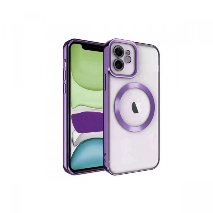 Mey İthalat®  iPhone 12 Kılıf Kross Magneticsafe Kapak - Mor