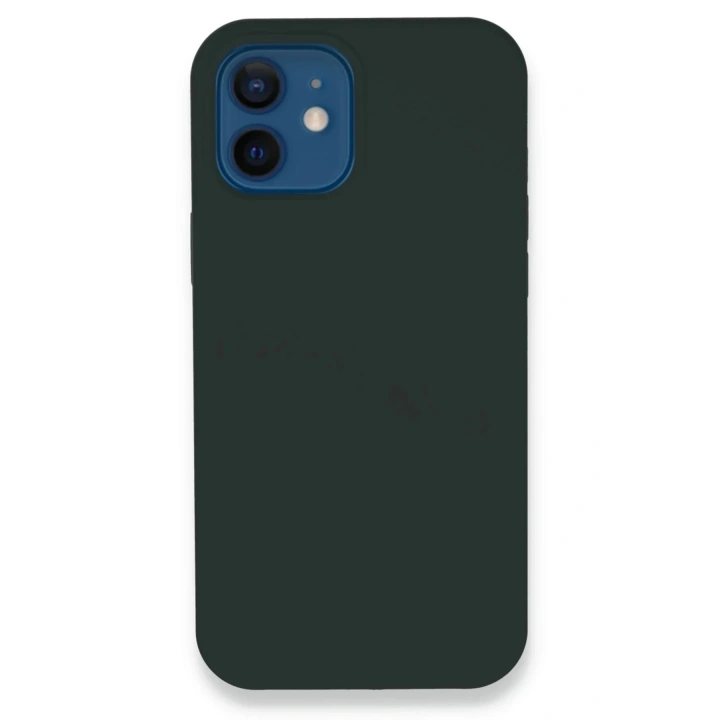 Mey İthalat®  iPhone 12 Kılıf Lansman Legant Silikon - Koyu Yeşil