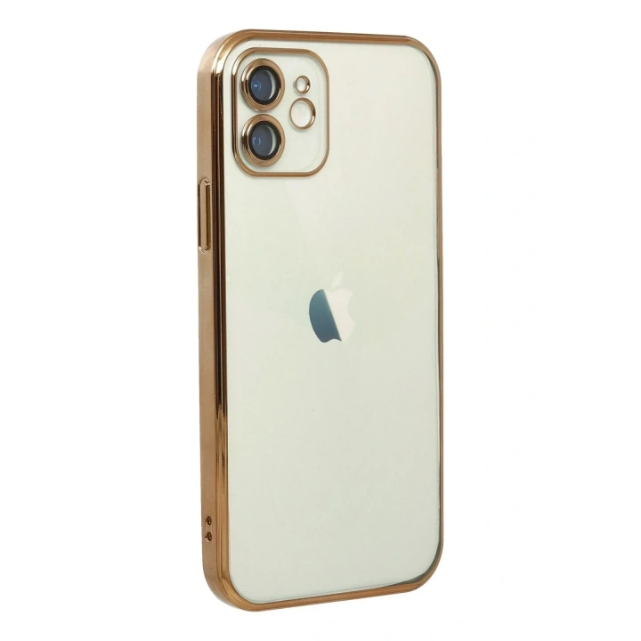 Mey İthalat®  iPhone 12 Kılıf  Lensli Silikon - Gold