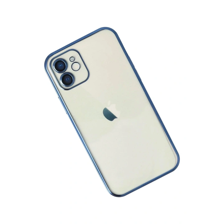 Mey İthalat®  iPhone 12 Kılıf  Lensli Silikon - Lacivert