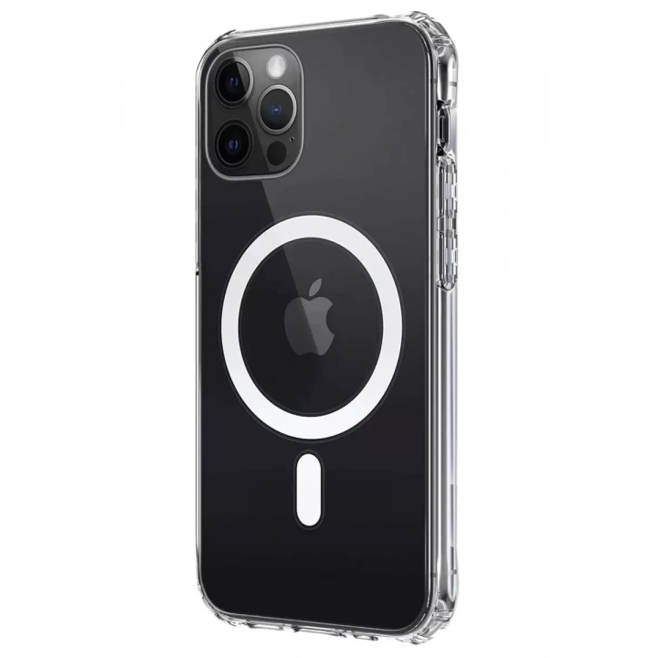 Mey İthalat®   iPhone 12 Kılıf Magneticsafe Şeffaf Silikon - Şeffaf