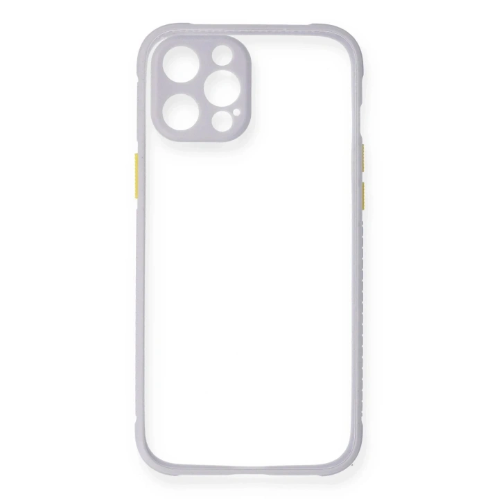 Mey İthalat®  iPhone 12 Kılıf Miami Şeffaf Silikon - Lila