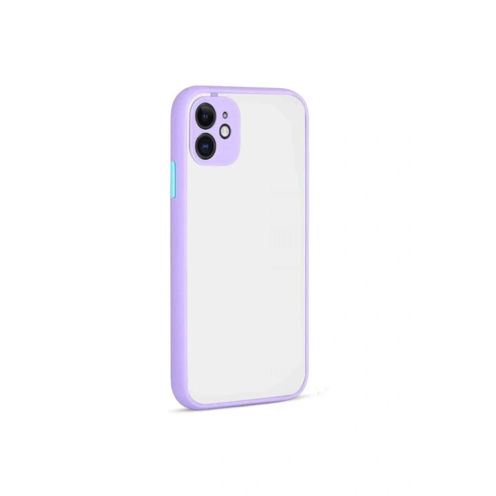 Mey İthalat®  iPhone 12 Kılıf Montreal Silikon Kapak - Mor