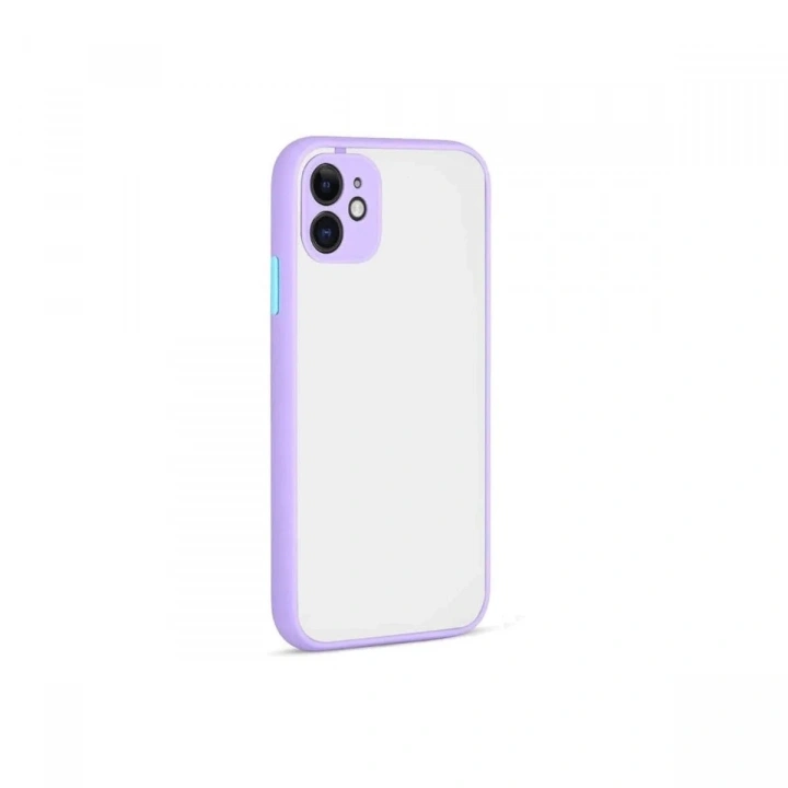 Mey İthalat®  iPhone 12 Kılıf Montreal Silikon Kapak - Mor