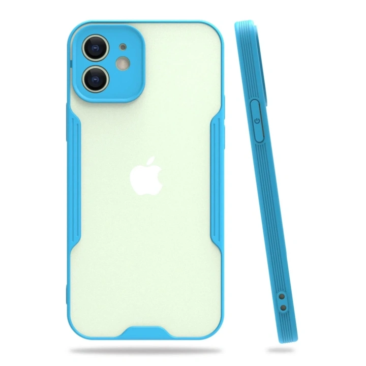 Mey İthalat®  iPhone 12 Kılıf Platin Silikon - Mavi