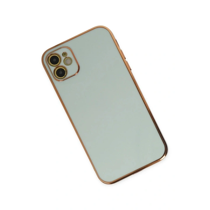 Mey İthalat®  iPhone 12 Kılıf Volet Silikon - Açık Yeşil