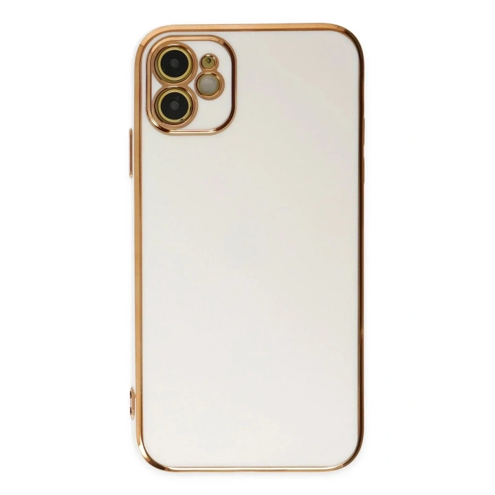 Mey İthalat®  iPhone 12 Kılıf Volet Silikon - Beyaz