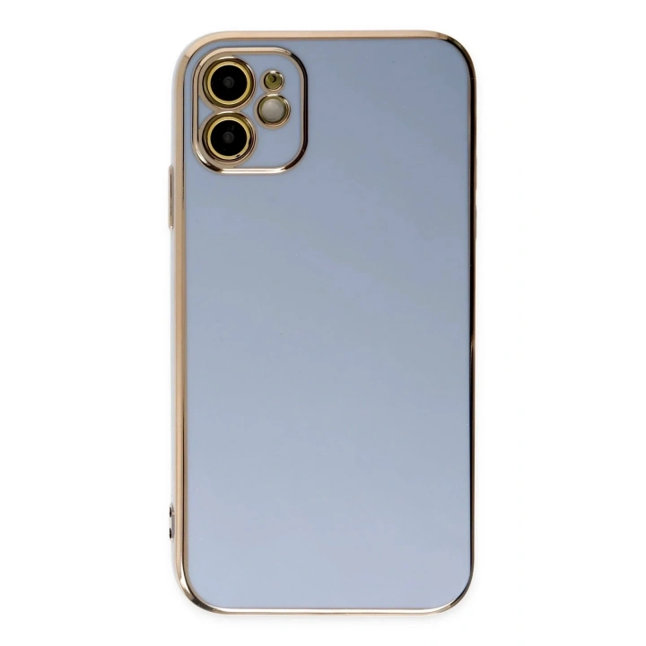 Mey İthalat®  iPhone 12 Kılıf Volet Silikon - Mavi