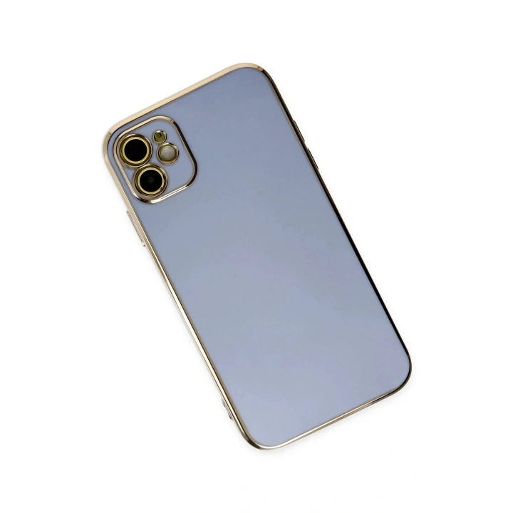 Mey İthalat®  iPhone 12 Kılıf Volet Silikon - Mavi