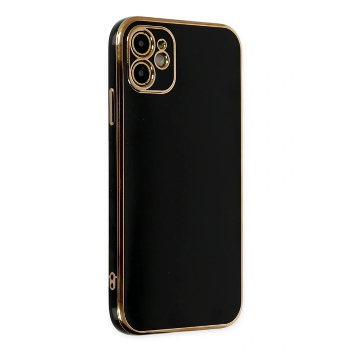 Mey İthalat®  iPhone 12 Kılıf Volet Silikon - Siyah