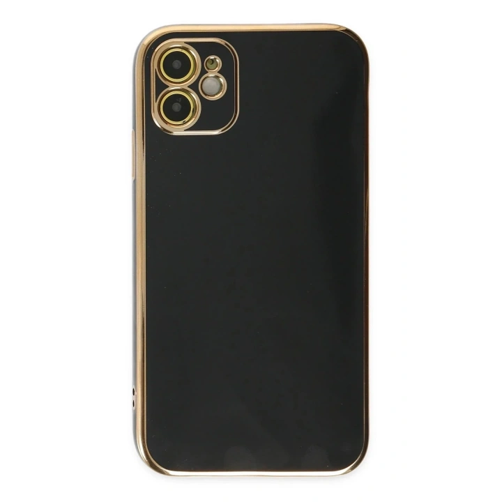 Mey İthalat®  iPhone 12 Kılıf Volet Silikon - Siyah