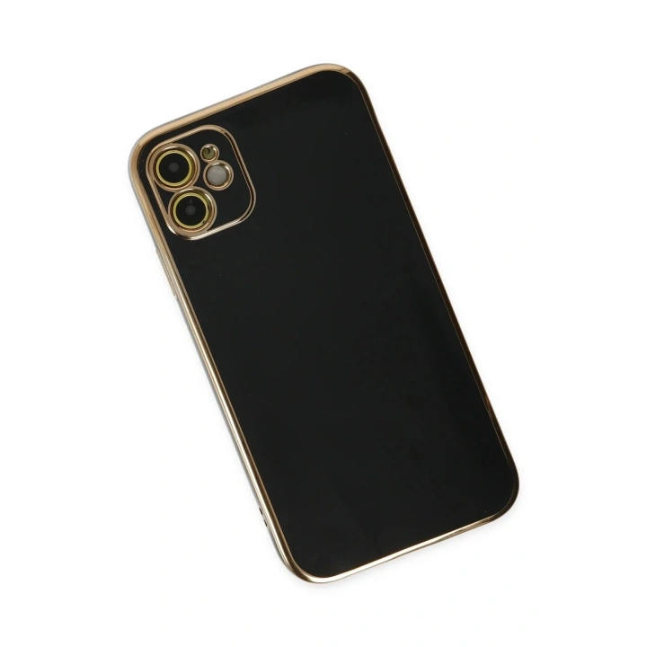 Mey İthalat®  iPhone 12 Kılıf Volet Silikon - Siyah