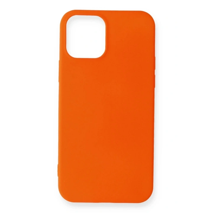 Mey İthalat®  iPhone 12 Mini Kılıf First Silikon - Turuncu