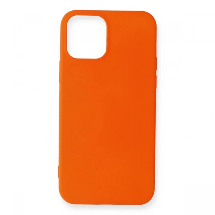 Mey İthalat®  iPhone 12 Mini Kılıf First Silikon - Turuncu