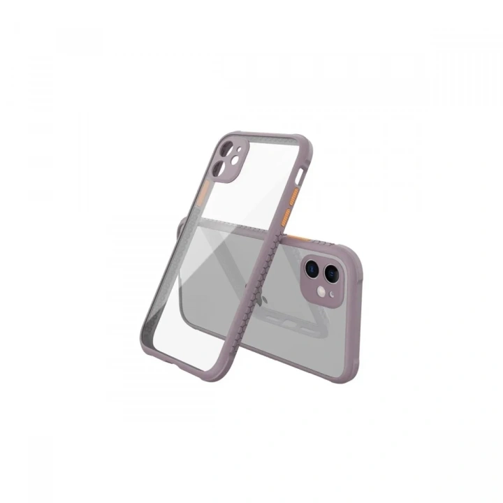 Mey İthalat®  iPhone 12 Mini Kılıf Miami Şeffaf Silikon - Açık Mor
