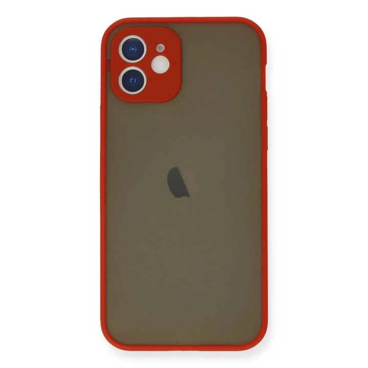 Mey İthalat®  iPhone 12 Mini Kılıf Montreal Silikon Kapak - Kırmızı