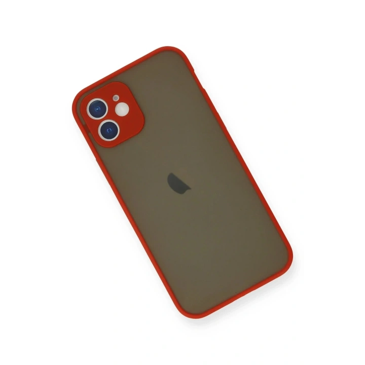 Mey İthalat®  iPhone 12 Mini Kılıf Montreal Silikon Kapak - Kırmızı