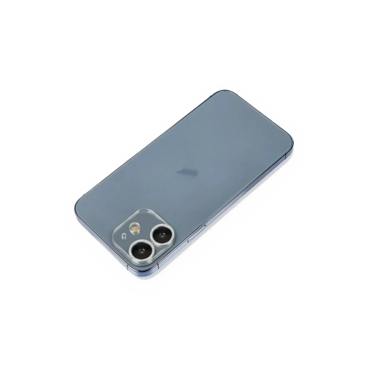 Mey İthalat®  iPhone 12 Mini Shine Kamera Lens Koruma Cam - Gümüş