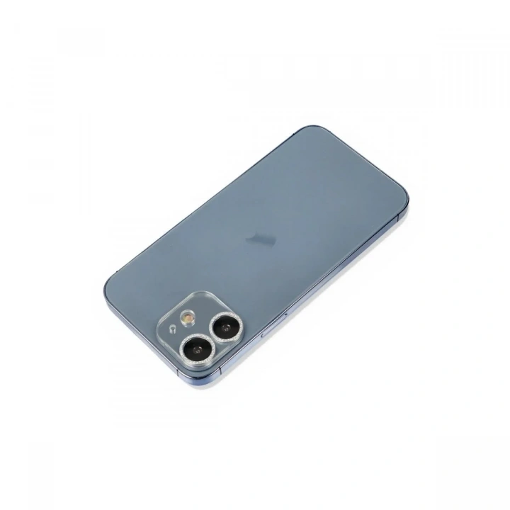 Mey İthalat®  iPhone 12 Mini Shine Kamera Lens Koruma Cam - Gümüş