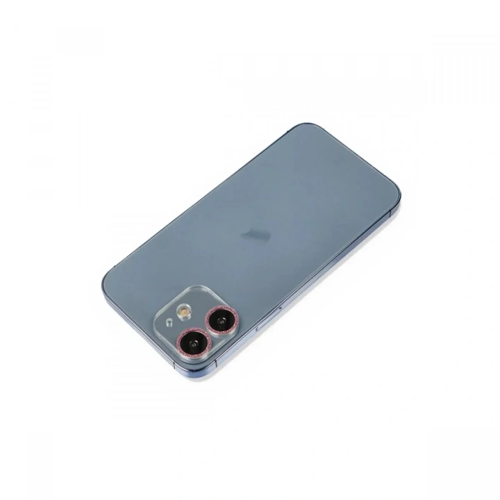 Mey İthalat®  iPhone 12 Mini Shine Kamera Lens Koruma Cam - Pembe