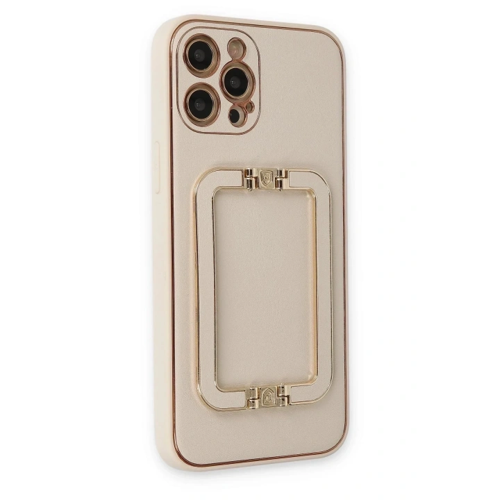 Mey İthalat®  iPhone 12 Pro Kılıf Coco Elit Kapak - Gold