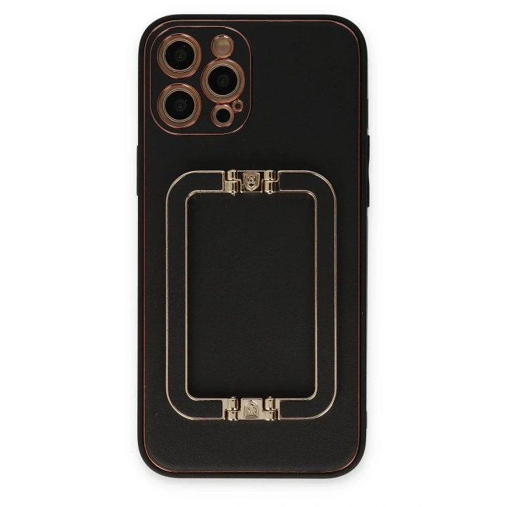 Mey İthalat®  iPhone 12 Pro Kılıf Coco Elit Kapak - Siyah