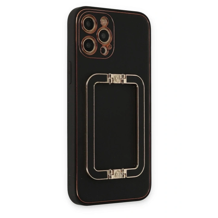 Mey İthalat®  iPhone 12 Pro Kılıf Coco Elit Kapak - Siyah