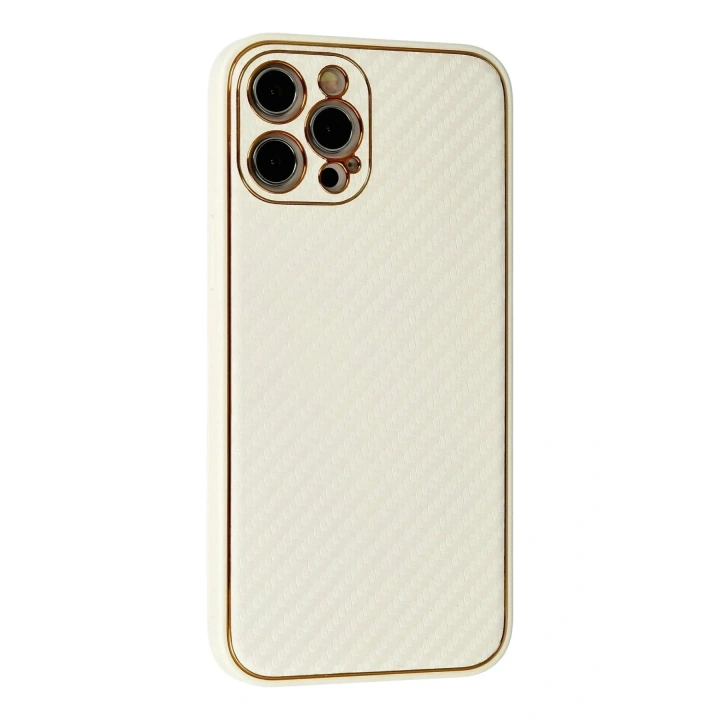 Mey İthalat®  iPhone 12 Pro Kılıf Coco Karbon Silikon - Beyaz