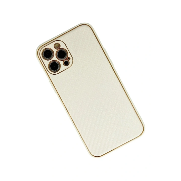 Mey İthalat®  iPhone 12 Pro Kılıf Coco Karbon Silikon - Beyaz