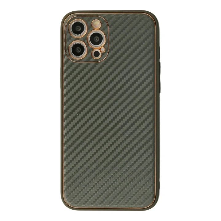 Mey İthalat®  iPhone 12 Pro Kılıf Coco Karbon Silikon - Füme