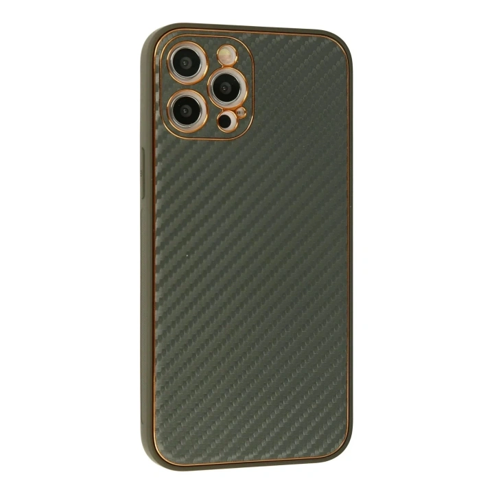 Mey İthalat®  iPhone 12 Pro Kılıf Coco Karbon Silikon - Füme