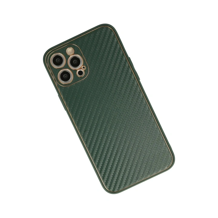 Mey İthalat®  iPhone 12 Pro Kılıf Coco Karbon Silikon - Yeşil